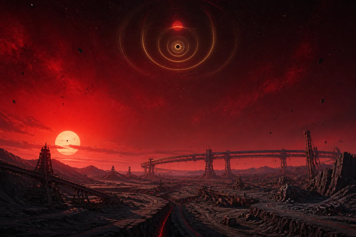 A glimpse of Ouroboros: a black star in a red sky